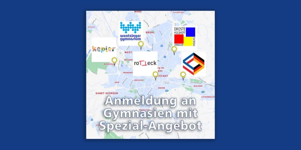 Anmel­dun­gen zur Klas­se 5 für Frei­bur­ger Gym­na­sien mit Spe­zial-Ange­bot